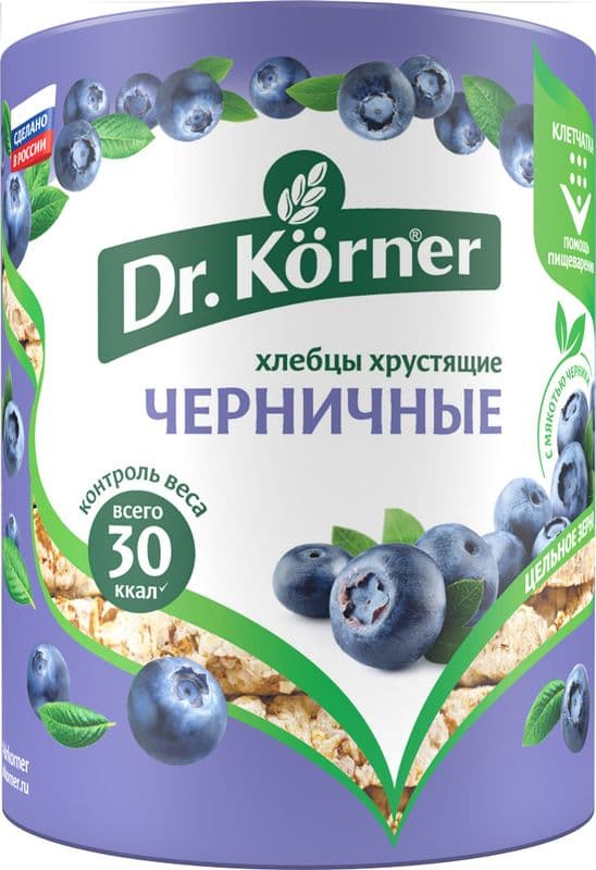 Хлебцы Злаковый коктейль черничный 100г Корнер