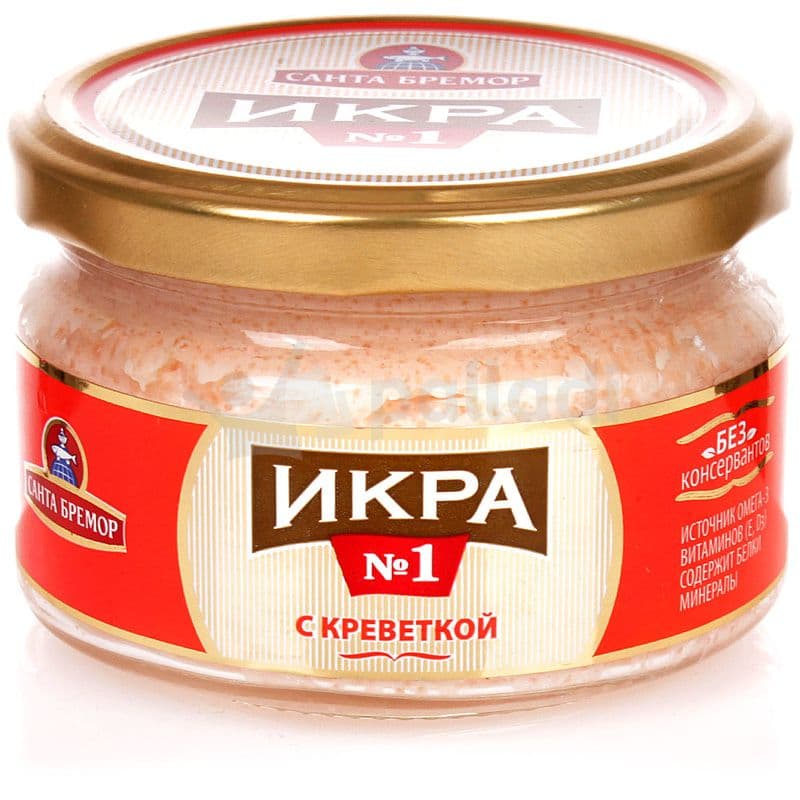 Икра мойвы делик.с креветкой 180г  Санта-Бремор