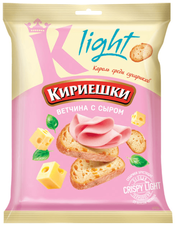 Сухарики Кириешки Лайт ветчина сыр 80г ржан