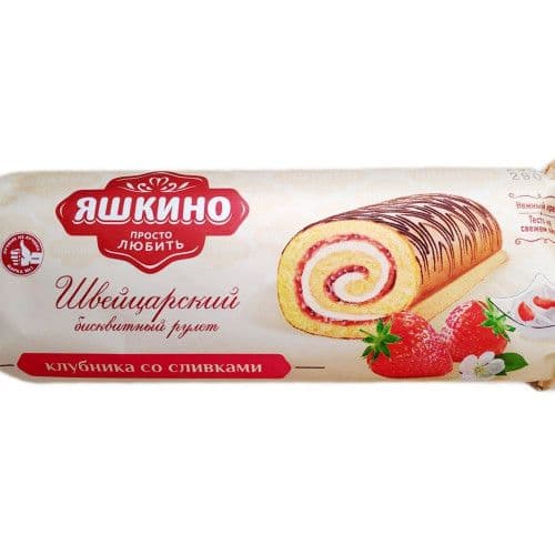 Рулет Яшкино Клубничный 200г