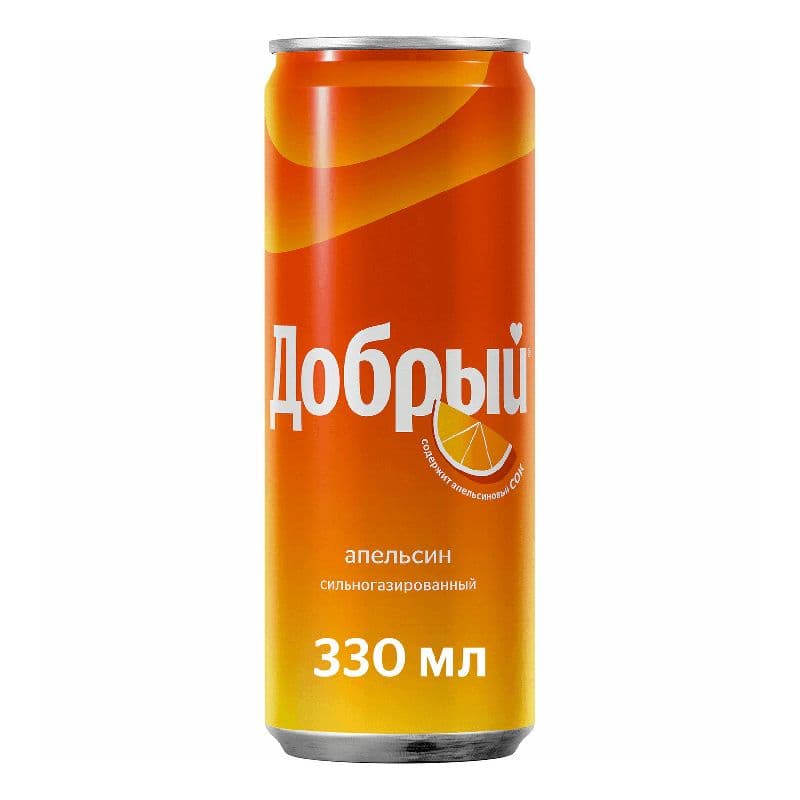 Газ вода Добрый Апельсин 0,33л ж/б