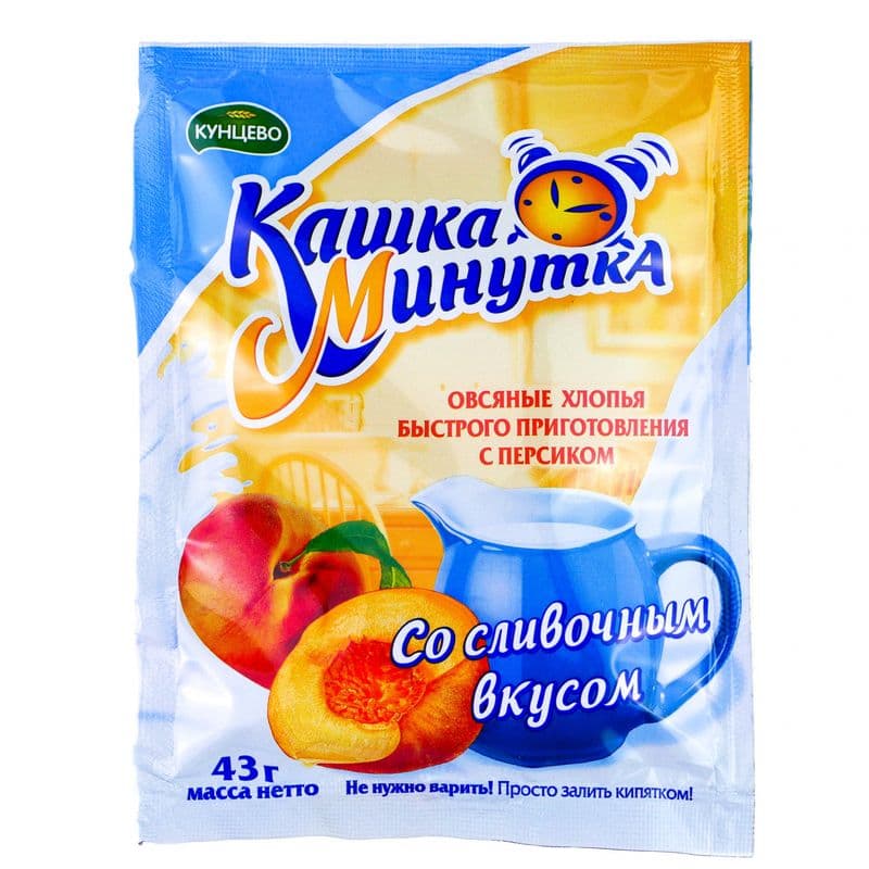Каша-минутка персик со сливками 43г