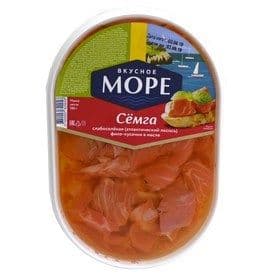 Семга Вкусное море 180г кусочки в масле с/с