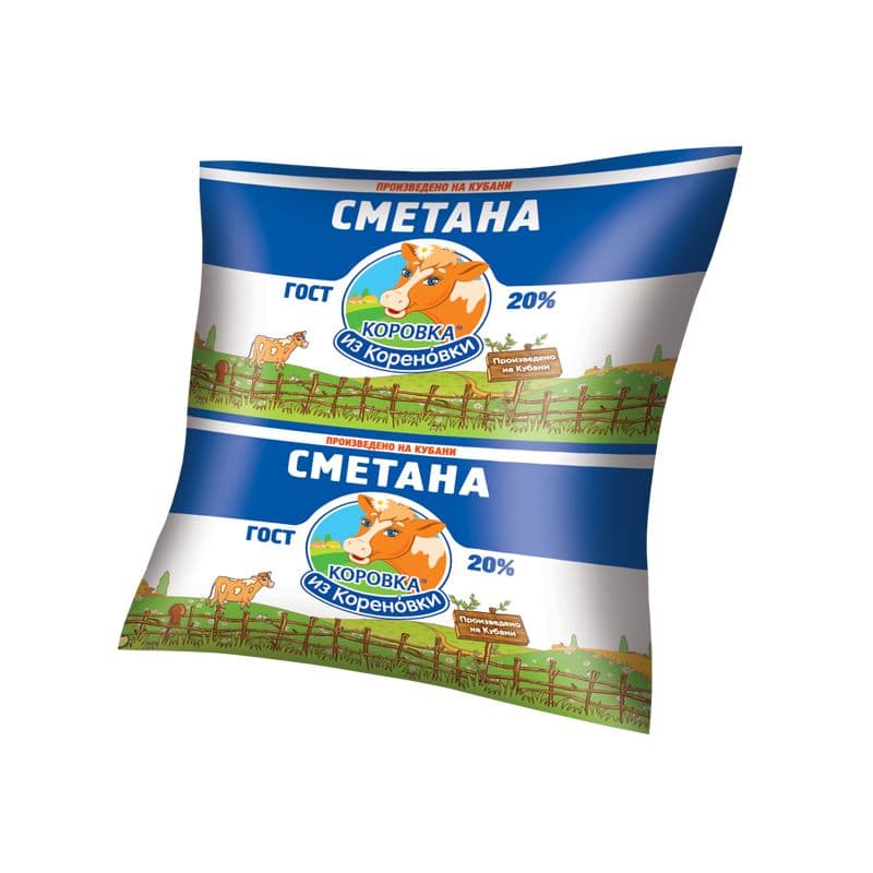 Сметана 20% 400г плёнка КизК