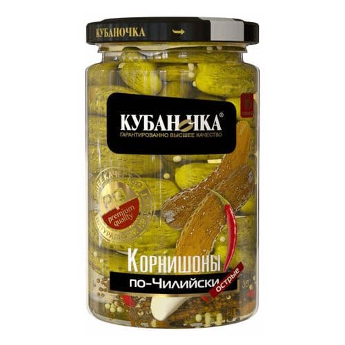 Корнишоны Кубаночка марин.по-чилийски 360г с/б