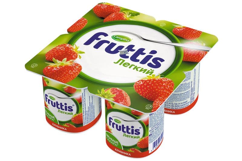 Фруттис прод. йогурт 0,1% клубника 110г   БЗМЖ