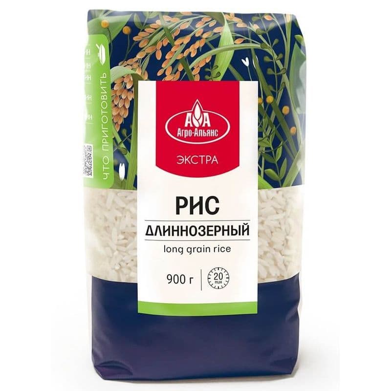 Крупа Рис Экстра длиннозерный 80г*5пак Агроальянс