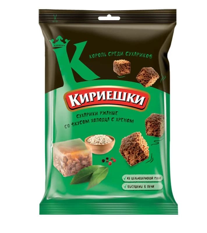 Сухарики Кириешки ржаные холодец хрен 100г