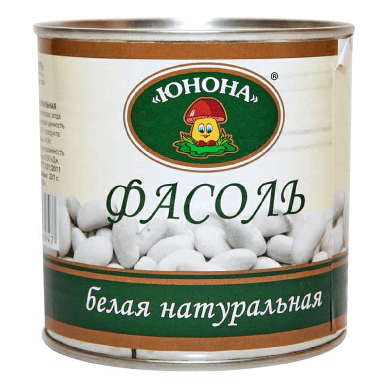 Фасоль Юнона белая в т/с 360г ж/б