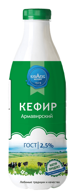 Кефир 2,5%  900мл бут. БЗМЖ Кубарус