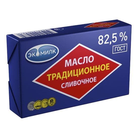 Масло слив.Экомилк РОМБ синее Традиционное 82,5% 160г фольга