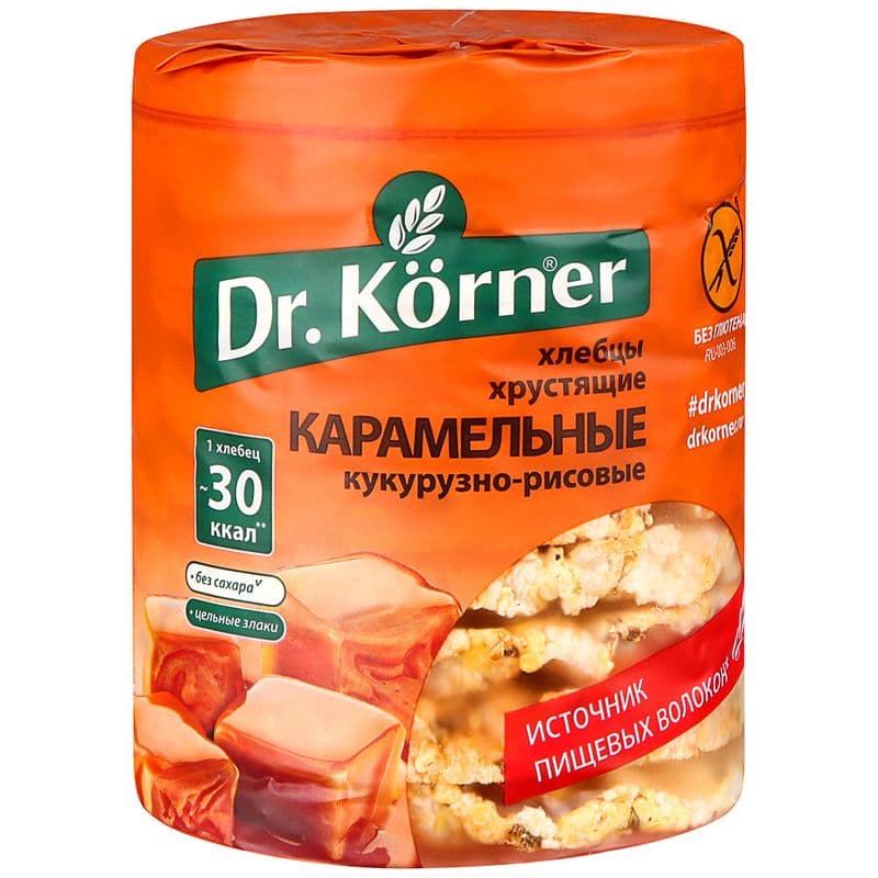 Хлебцы кукурузно-рисовые Карамельные 90г Корнер