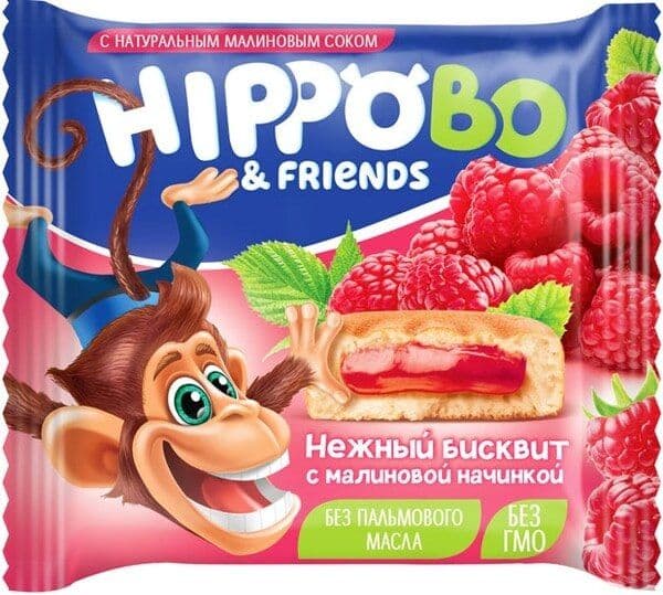 Пирожное Хиппо с малиновой нач 32г КДВ