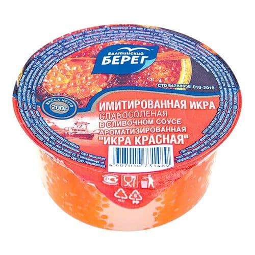 Икра белковая Балтийский берег 200г крас. в сливоч соусе