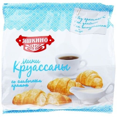 Круассаны мини со сливочным кремом 180г Яшкино