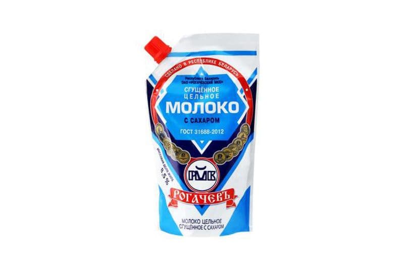 Молоко сгущ.цел.с сах.8,5% 270г Рогачев дой-пак