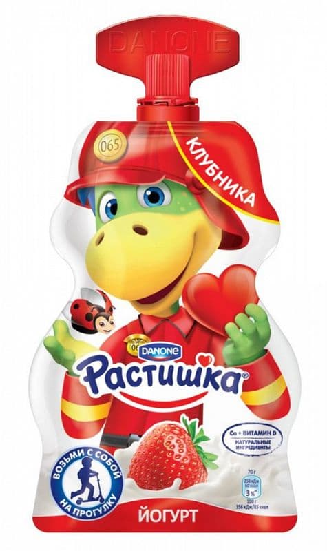 Растишка Йогурт обогащ. Клубника 2,6% 70г