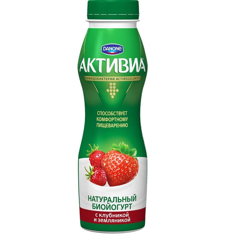 АктиБио Биойогурт 260г клубника земляника 1,5%