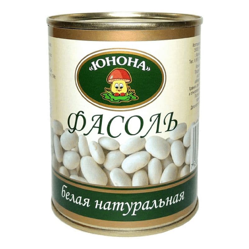 Фасоль Юнона белая натур.360г ж/б