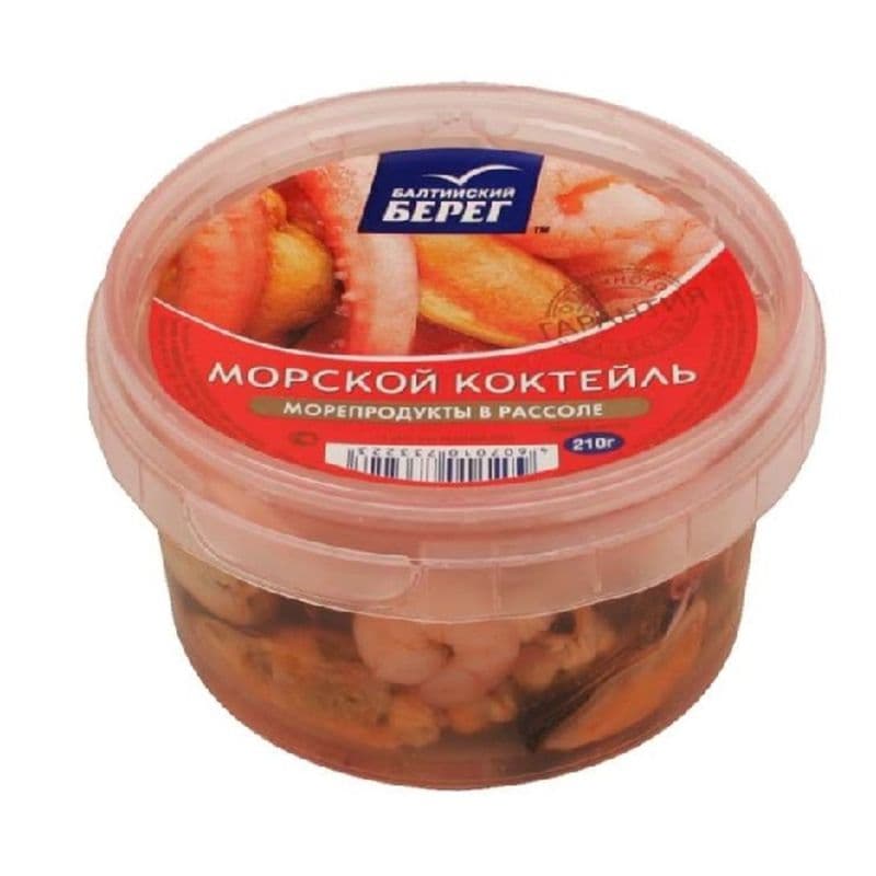 Коктейль из морепродуктов в рассоле 210г  Балтийский Берег