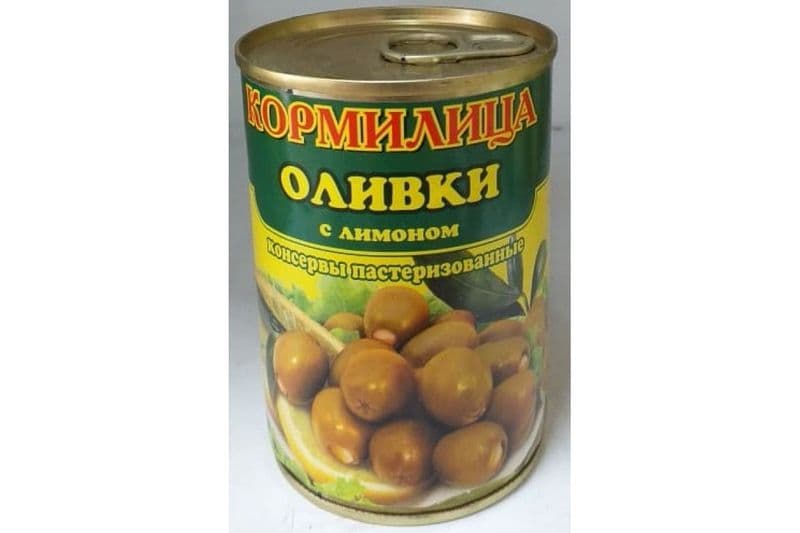 Оливки Кормилица зелен.с лимоном 300мл ж/б