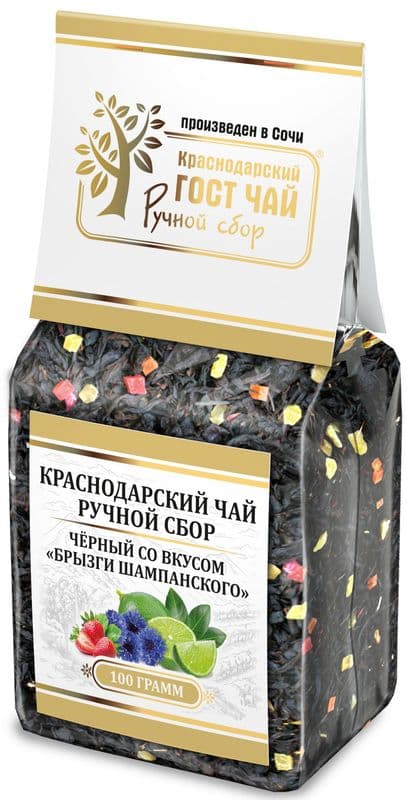 Чай Краснодарский черный брызги шампанского м/у 100г*10