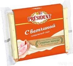 Сыр плавленый Президент 150г Мастер Бутерброда с ветчиной