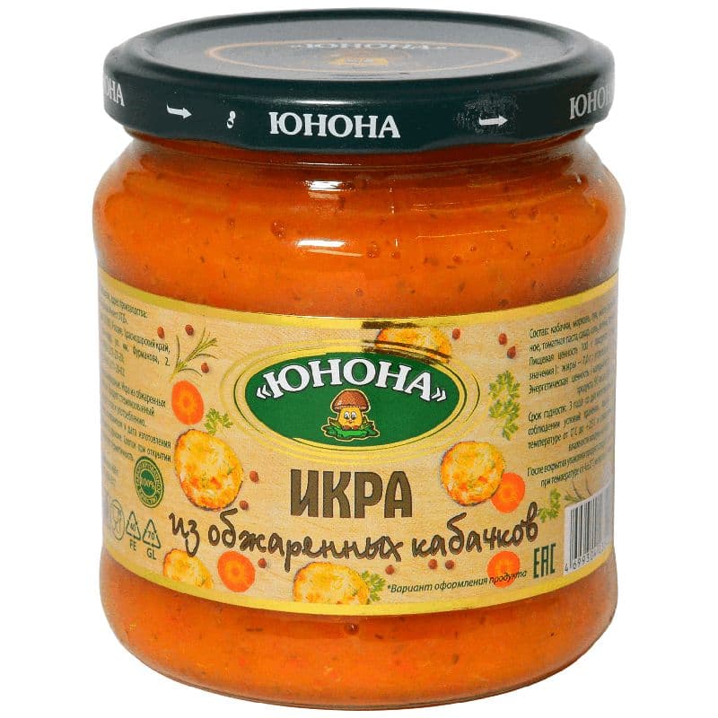Икра кабачковая 480г с/б Юнона