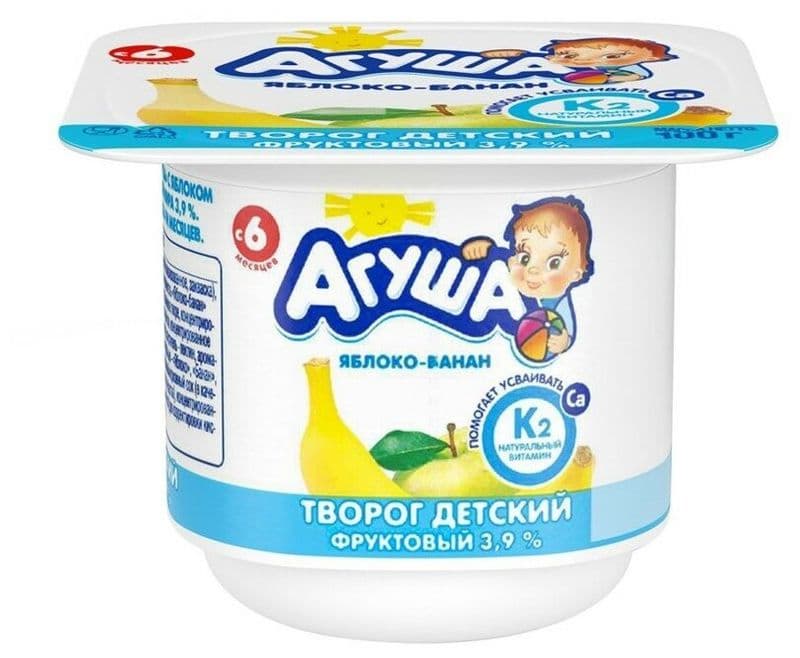 Творог Агуша дет.яблоко банан 3,9% 100г