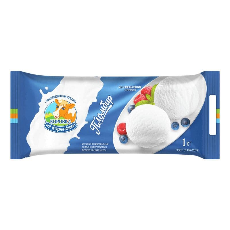 Мороженое пломбир ванильн 1кг Коровка из Кореновки