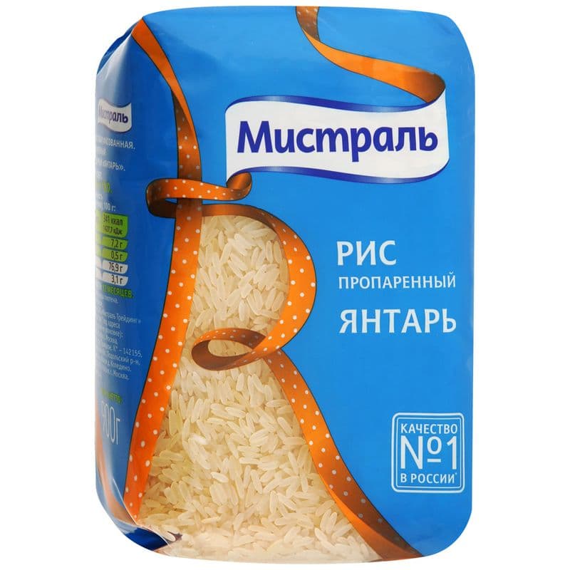 Крупа Рис Янтарь 900г Мистраль