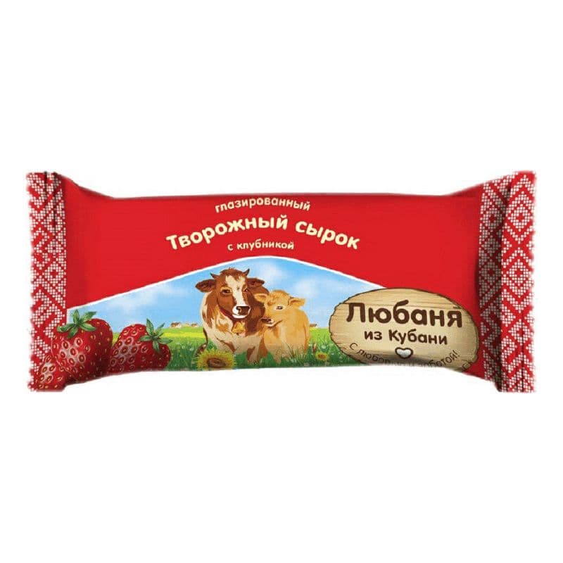 Сырок глазированный ГОСТ клубника 30г БЗМЖ Любаня из Кубани