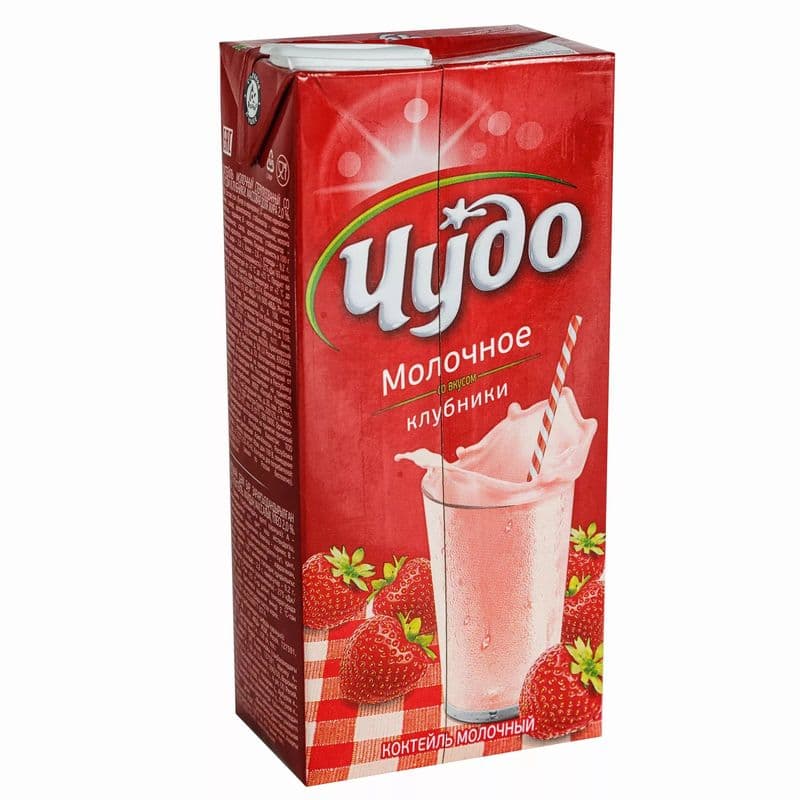 Коктейль мол Чудо 2% Клубника 960г