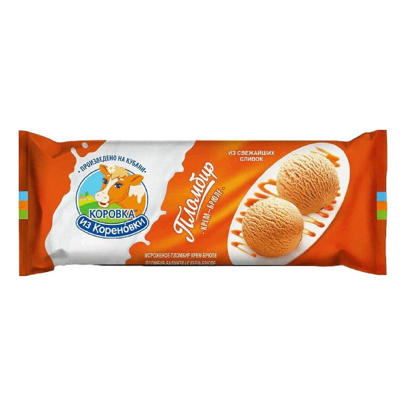 Мороженое пломбир ванильн 400г крем брюле Коровка из Кореновки