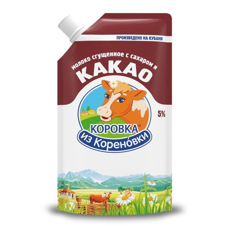 Сгущ.молоко с какао 5% 270г дойпак Кореновск