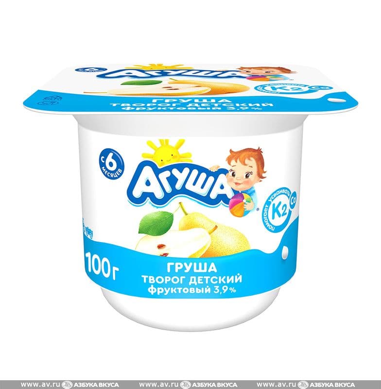 Творог Агуша дет.фр.груша 3,9% 100г
