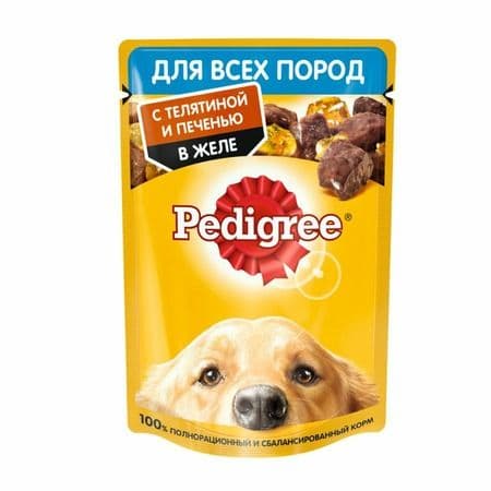 Педигри телятина и печень в желе 85г*28
