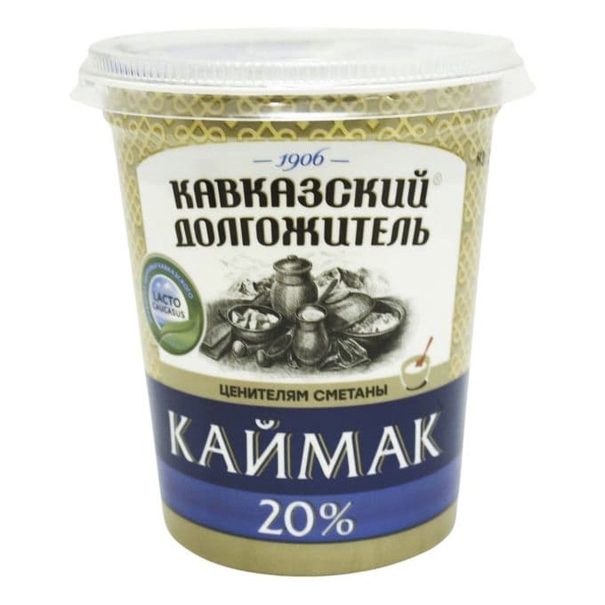 Каймак Кавказский долгожитель 20% 300г стакан Сатурн