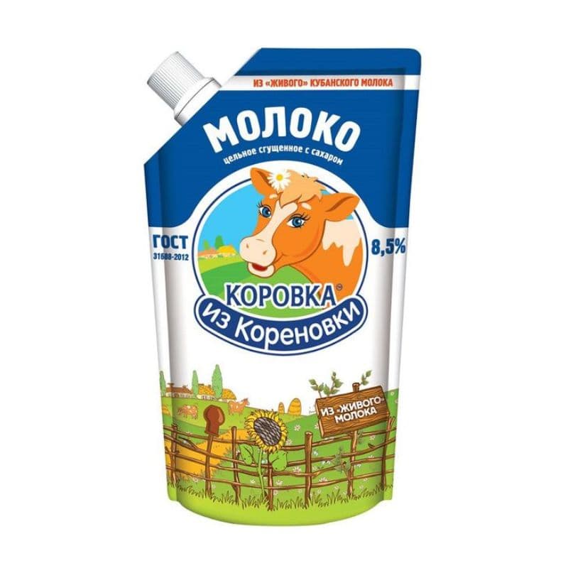 Сгущ.молоко цельное 8.5% 270г дойпак Кореновск