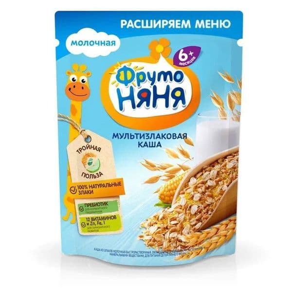 Каша ФрутоНяня мультизлаковая молочная 200г