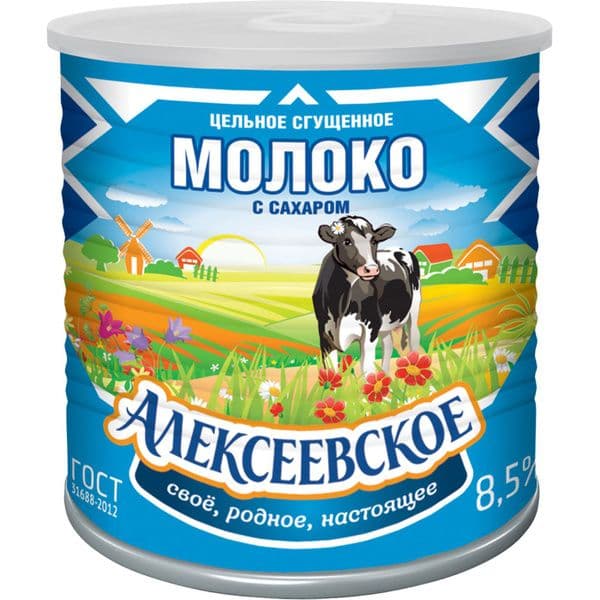 Сгущ.молоко Алексеевское 8,5% Гост ж/б  360г