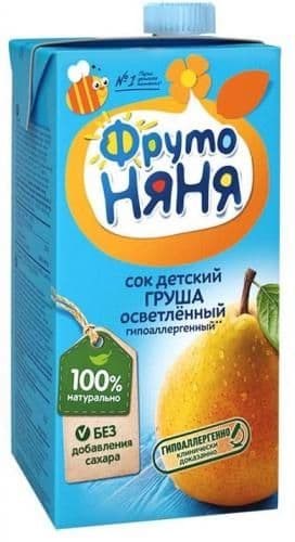Сок ФрутоНяня груша осветленный 0,5л