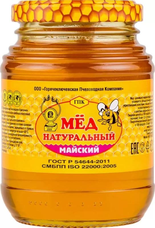 Мёд нат.Премиум Майский 350г ЛПХ Пчелка