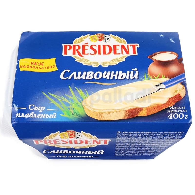 Сыр плавленый Президент сливочный 400г*16