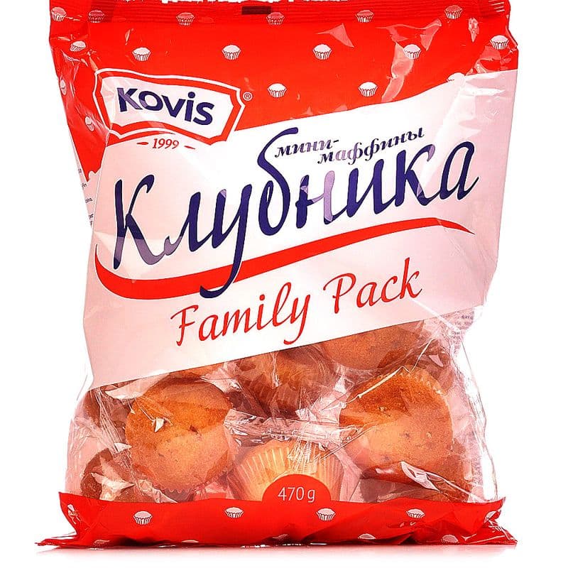 Маффины мини Ковис 470г Клубника