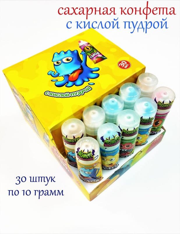 Тьюб Сахарная конфета с кислой пудрой 10гр 30шт ТД Холодок