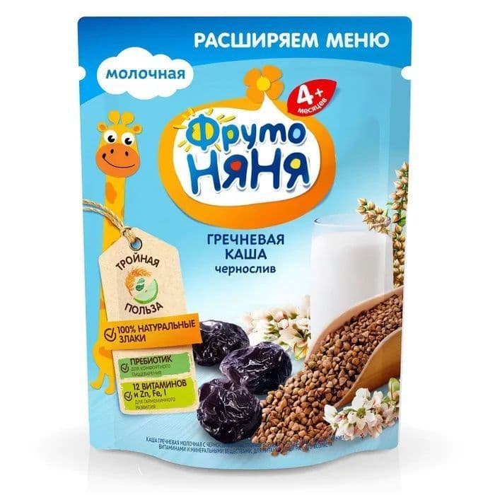 Каша ФрутоНяня гречневая молочная с черносливом 200г