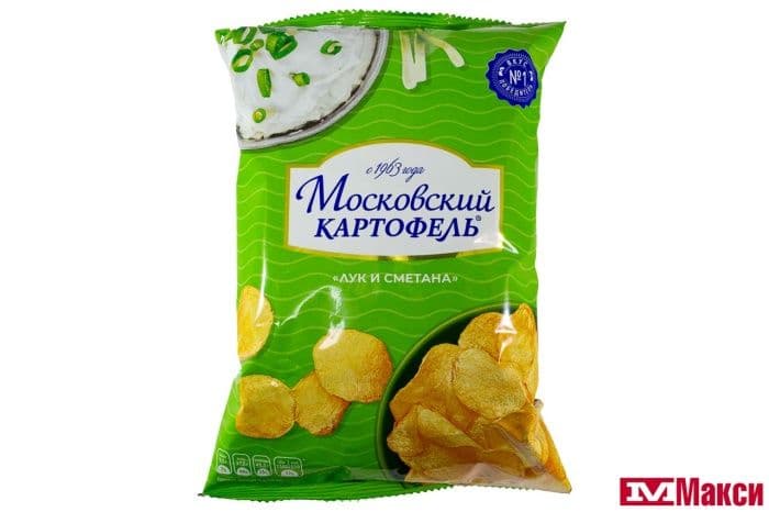 Чипсы Московский картофель 120г со вкусом лука и сметаны