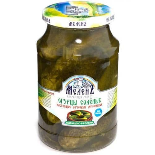 Огурцы соленые Настоящие бочковые Муромские 900г Меленъ