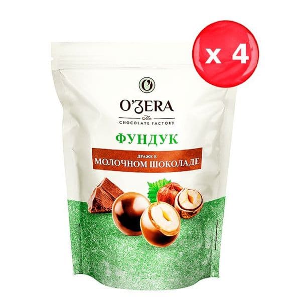 Конфеты Озера шоколад-фундук в молочном шок 150г КДВ (зел)
